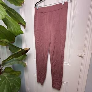 Denim‎ & Co. Active Fleece Knit Jogger Pants Rose Brown Small Tall NWOT